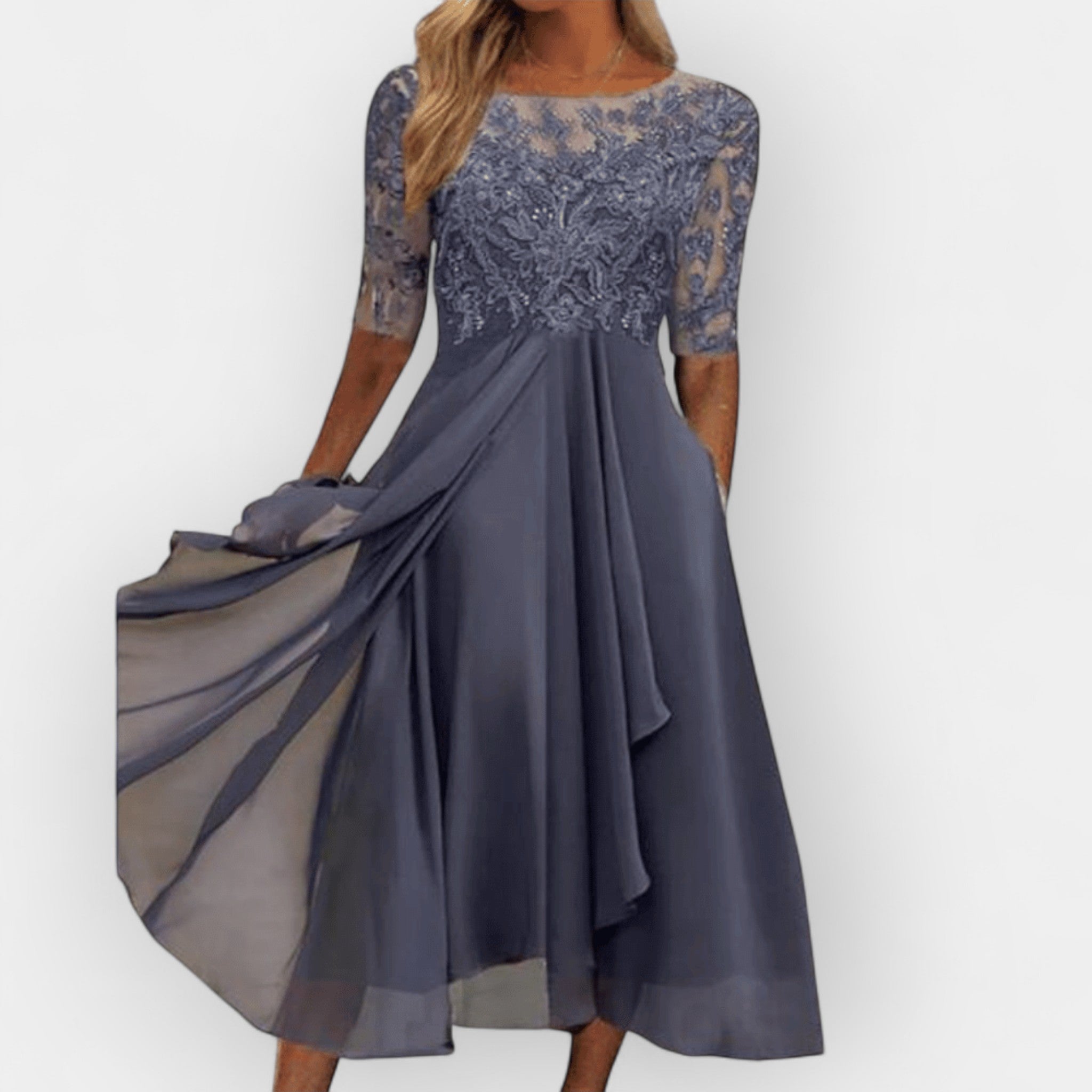 A-Line Midi Dress for Women – Elegant Wedding Guest & Summer Party Dress 2