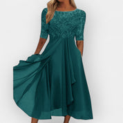 A-Line Midi Dress for Women – Elegant Wedding Guest & Summer Party Dress 7