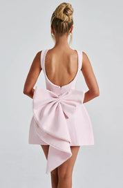 Wedding Guest Dress with Decorative Bow – Short Evening Dress for Special Occasions 2