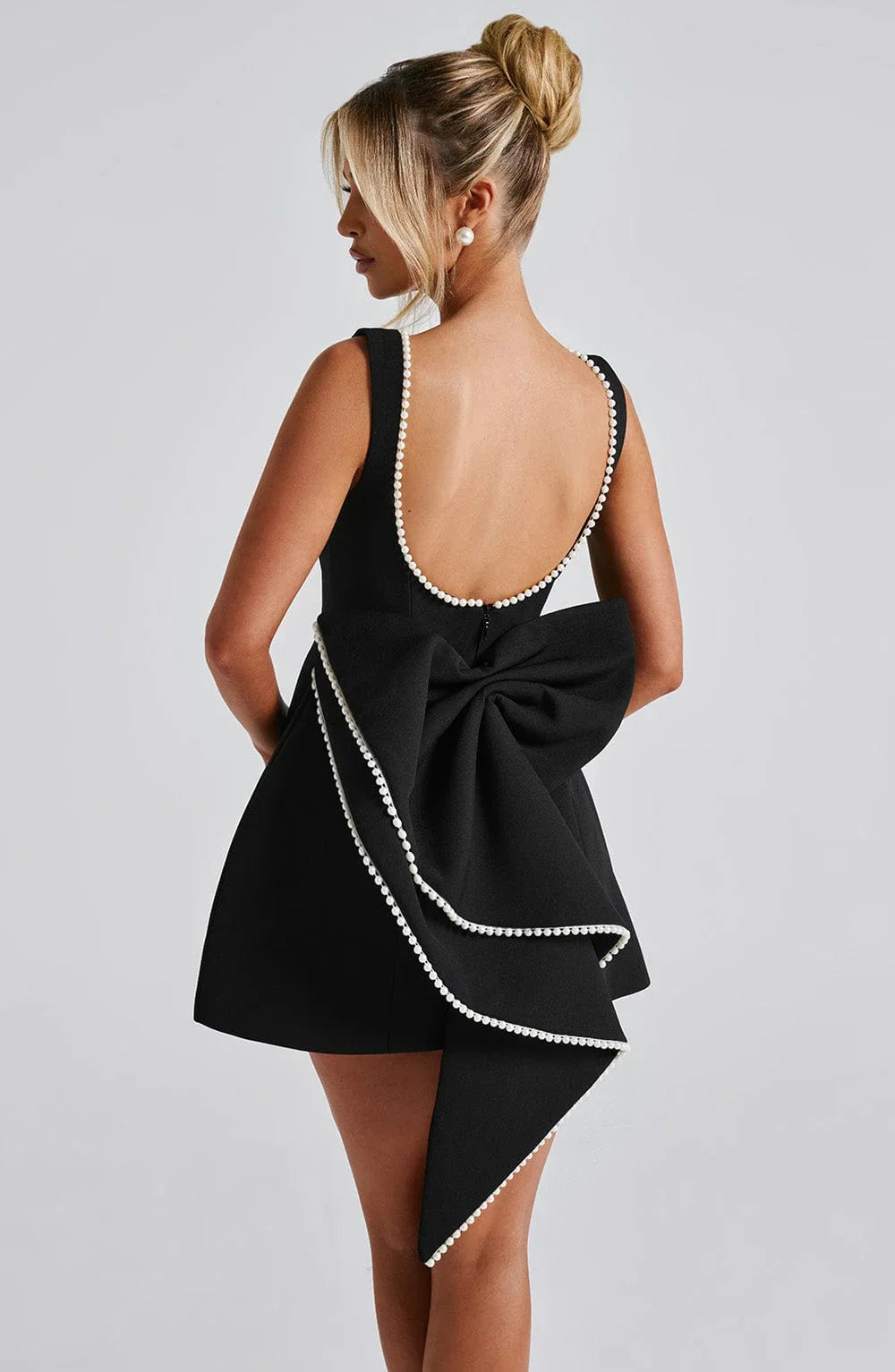 Wedding Guest Dress with Decorative Bow – Short Evening Dress for Special Occasions 8