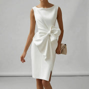 Sleeveless Cocktail Midi Dress with Bow – Elegant Wedding Guest & Party Dress 4