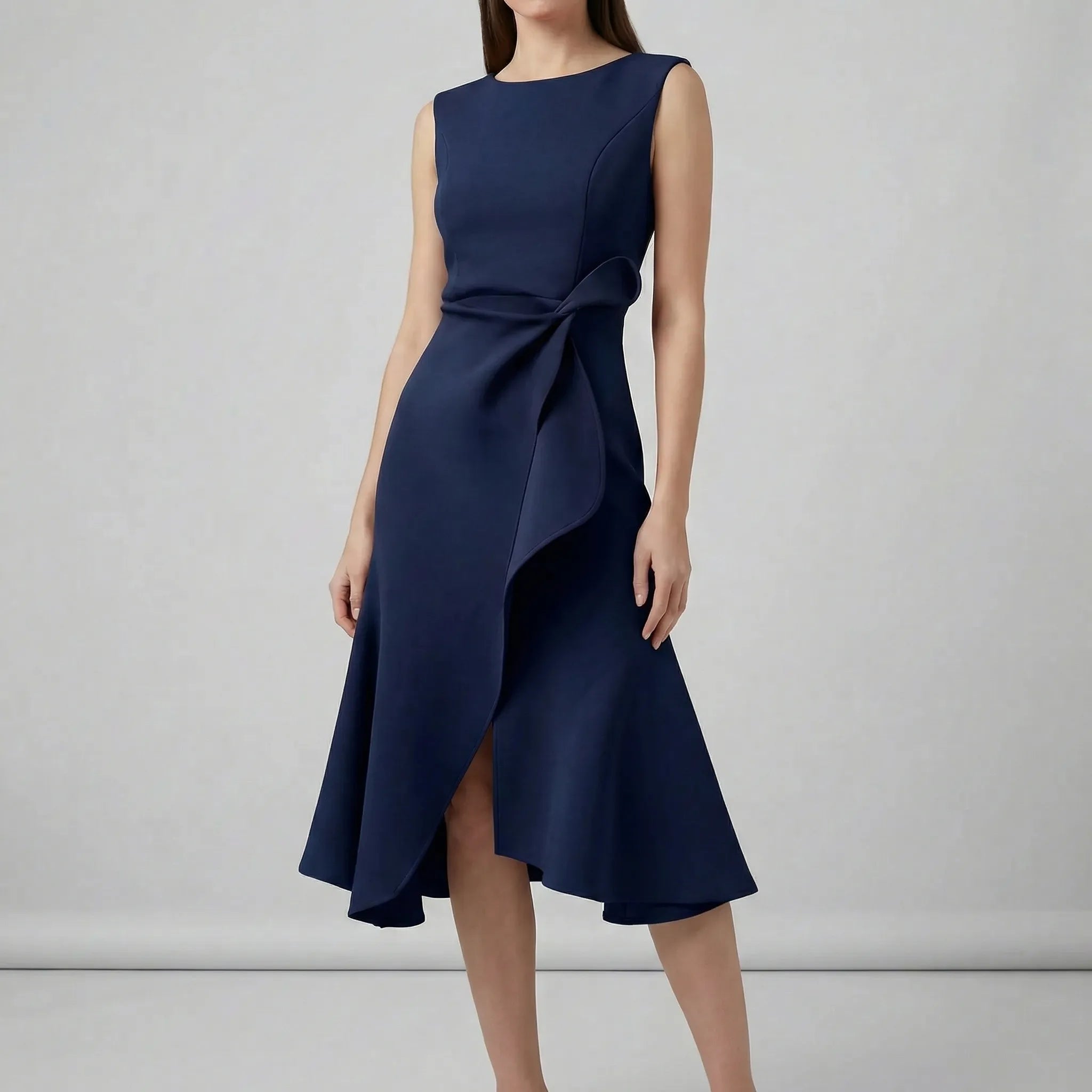 Sleeveless Pleated Midi Dress for Women – Elegant Wedding Guest & Occasion Dress 4