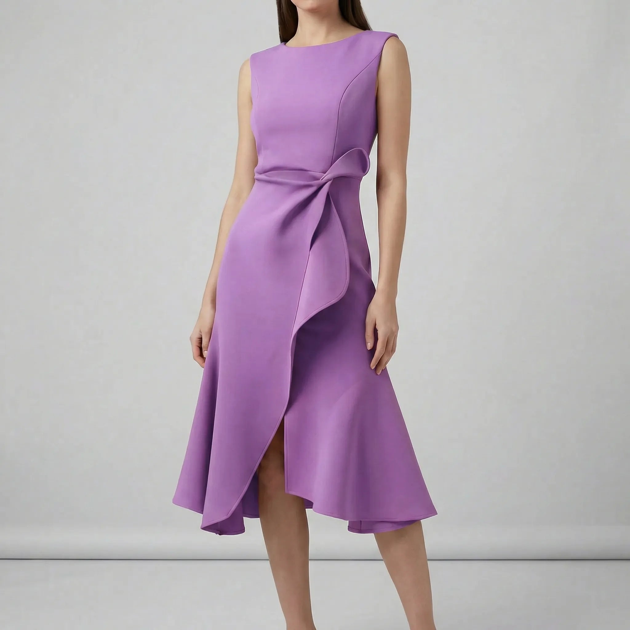 Sleeveless Pleated Midi Dress for Women – Elegant Wedding Guest & Occasion Dress 7
