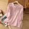 Floral Button-Front Blouse for Women – Elegant Embroidered Top for Any Occasion 2