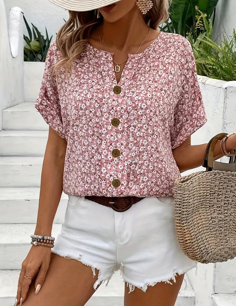 Floral Print Blouse for Women – Elegant Top for Warm Days 0