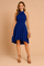 Flared Cocktail Dress for Women – Light High-Neck Occasion Dress 1