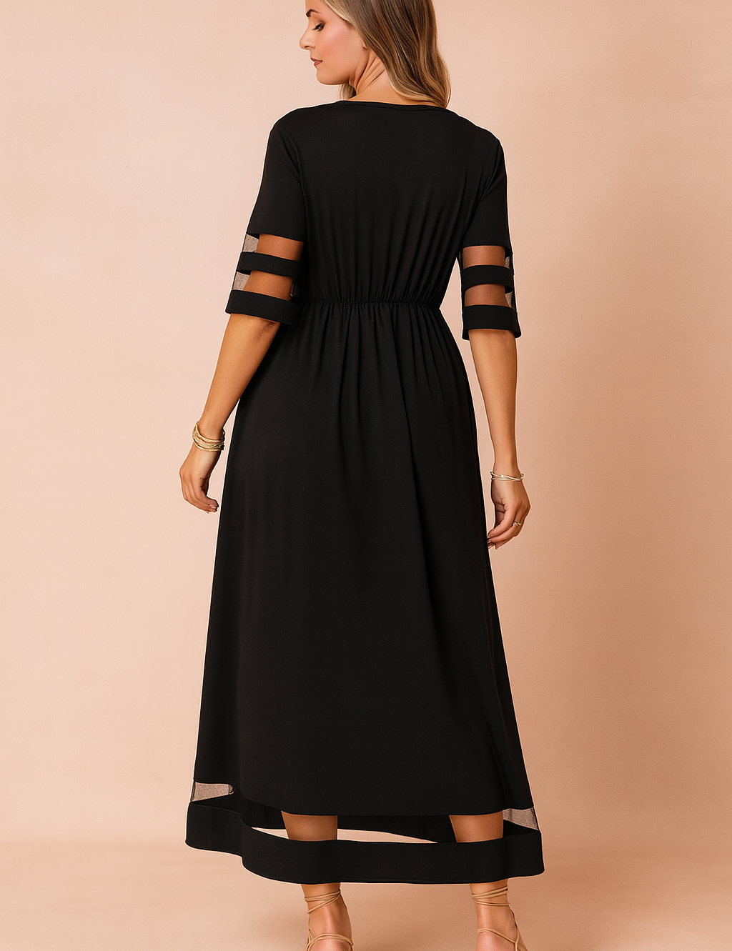 Maxi Dress for Women with Pockets – Elegant Round-Neck Occasion Dress 2
