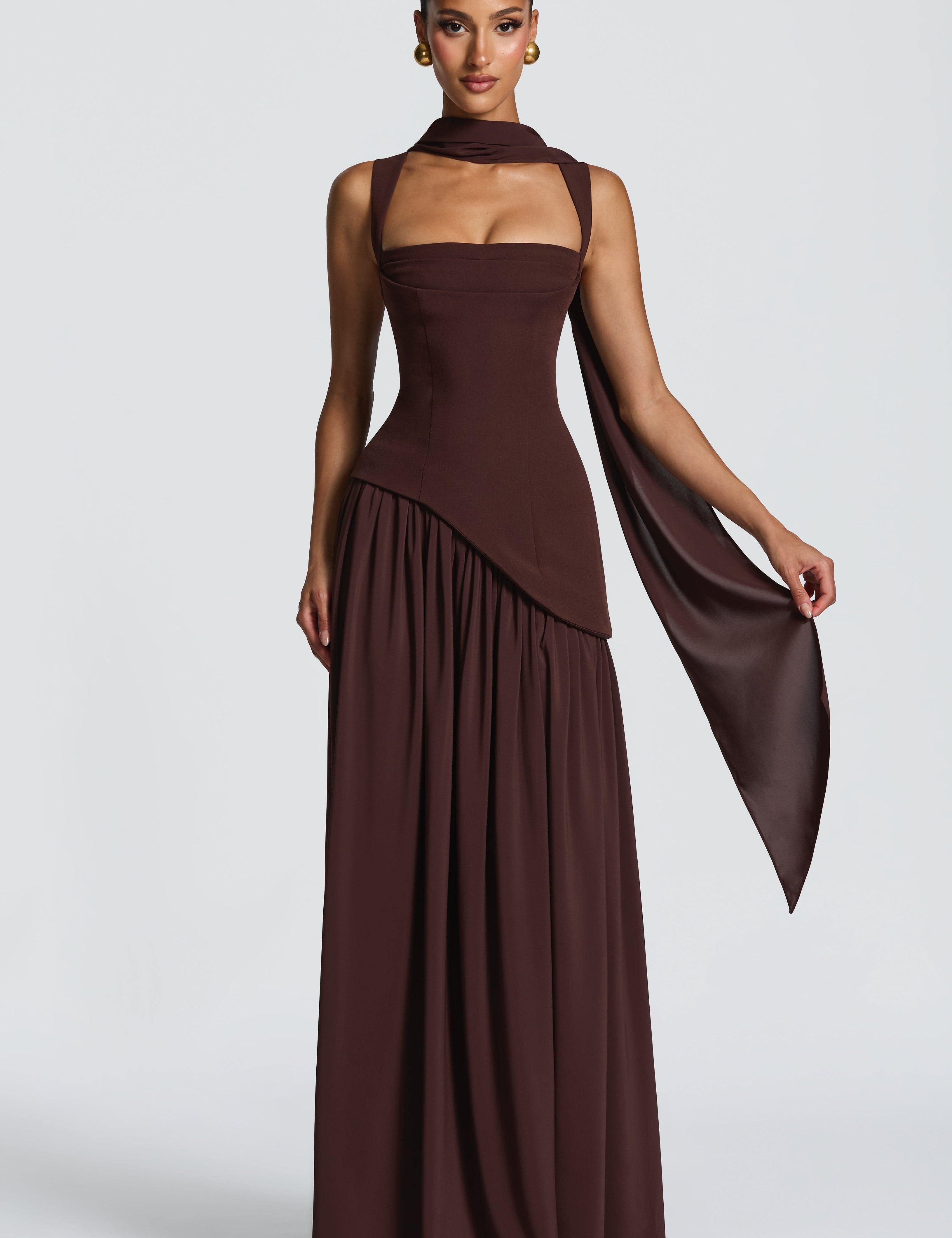 Asymmetric Maxi Dress for Women – Elegant Occasion Maxi Dress 0