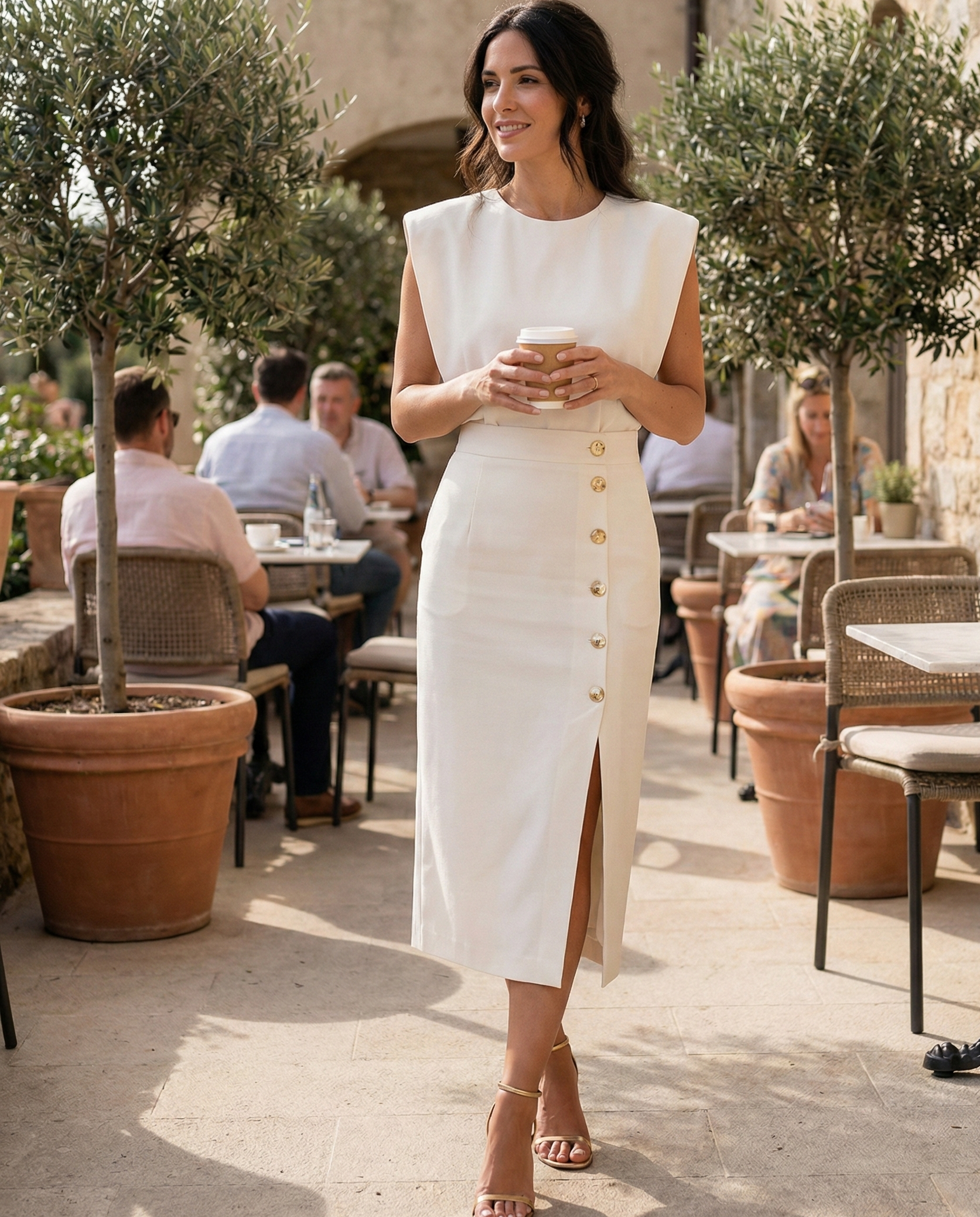 Sleeveless Midi Dress for Women – Stylish & Modern Fitted Dress 1