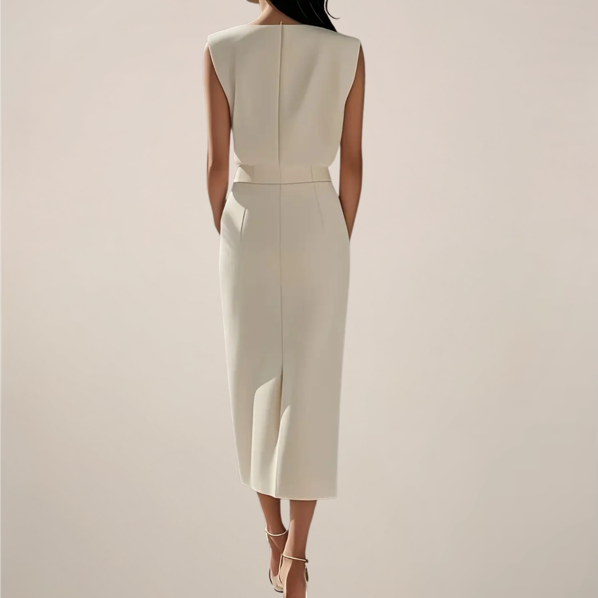 Sleeveless Midi Dress for Women – Stylish & Modern Fitted Dress 7