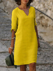 V-Neck Dress for Women – Elegant Pleated Dress for Any Occasion 7