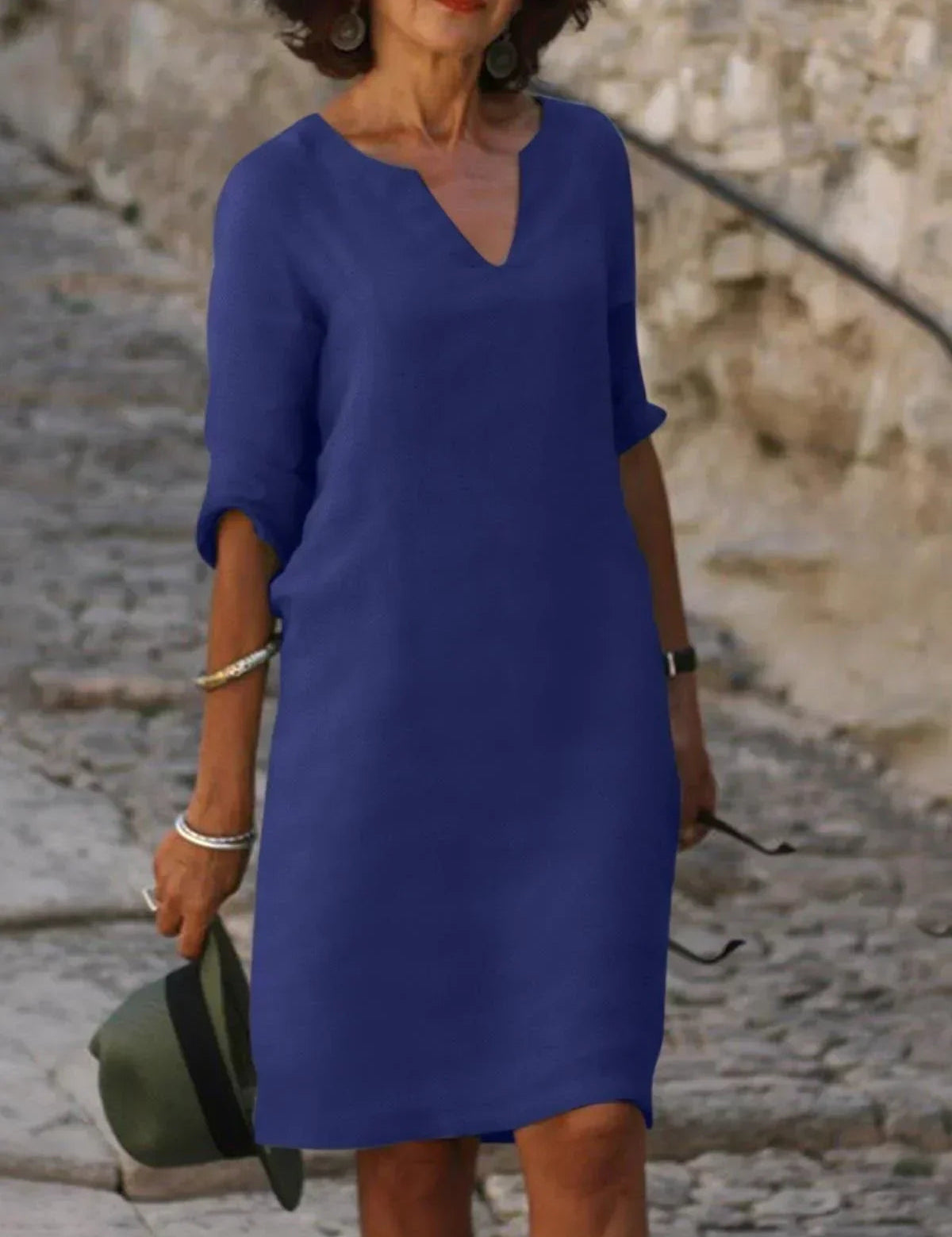 V-Neck Dress for Women – Elegant Pleated Dress for Any Occasion 8