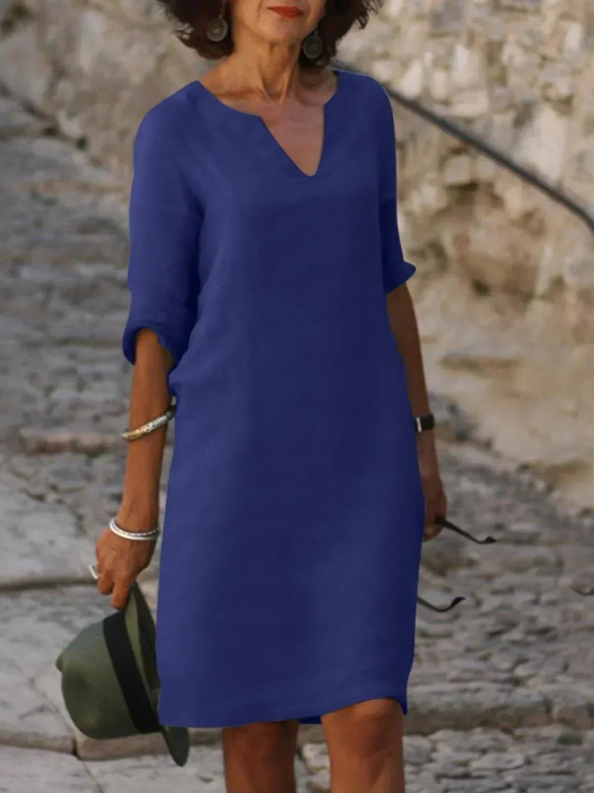 V-Neck Dress for Women – Elegant Pleated Dress for Any Occasion 8