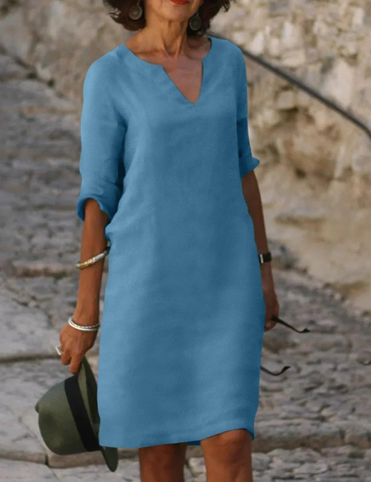 V-Neck Dress for Women – Elegant Pleated Dress for Any Occasion 9
