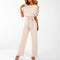Wide-Leg Jumpsuit for Women – Belted Short-Sleeve Summer Jumpsuit 0