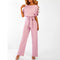 Wide-Leg Jumpsuit for Women – Belted Short-Sleeve Summer Jumpsuit 6