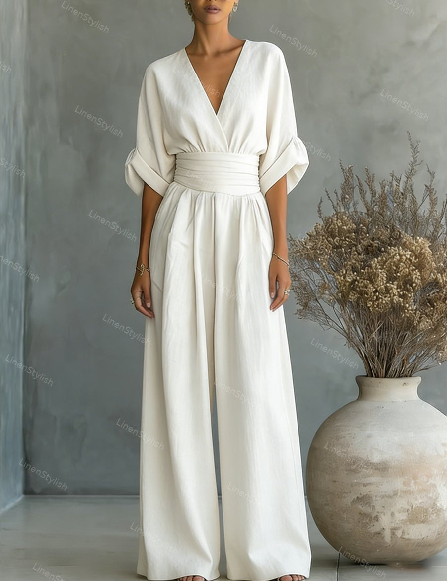 V-Neck Jumpsuit for Women – Elegant Modern Jumpsuit for Any Occasion – Martina 0
