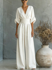 V-Neck Jumpsuit for Women – Elegant Modern Jumpsuit for Any Occasion – Martina 0