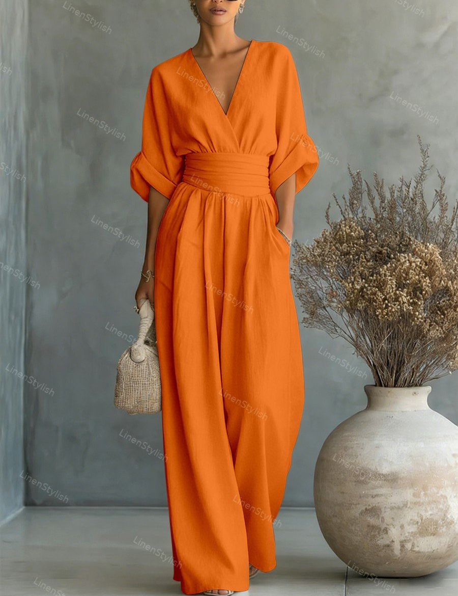 V-Neck Jumpsuit for Women – Elegant Modern Jumpsuit for Any Occasion – Martina 13