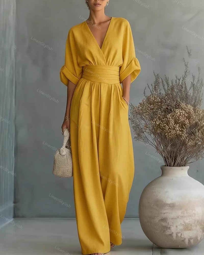 V-Neck Jumpsuit for Women – Elegant Modern Jumpsuit for Any Occasion – Martina 14