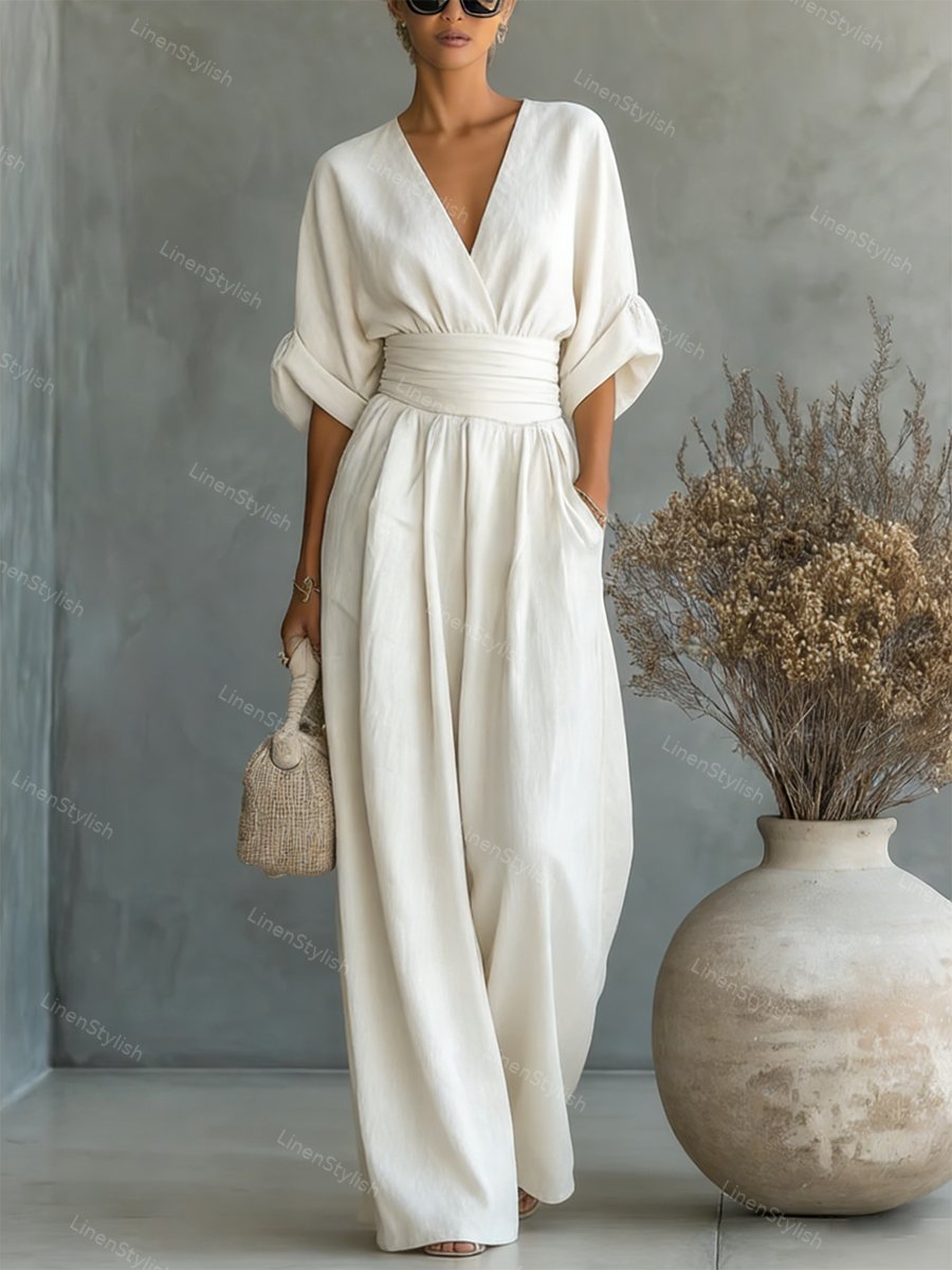 V-Neck Jumpsuit for Women – Elegant Modern Jumpsuit for Any Occasion – Martina 2