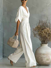 V-Neck Jumpsuit for Women – Elegant Modern Jumpsuit for Any Occasion – Martina 3