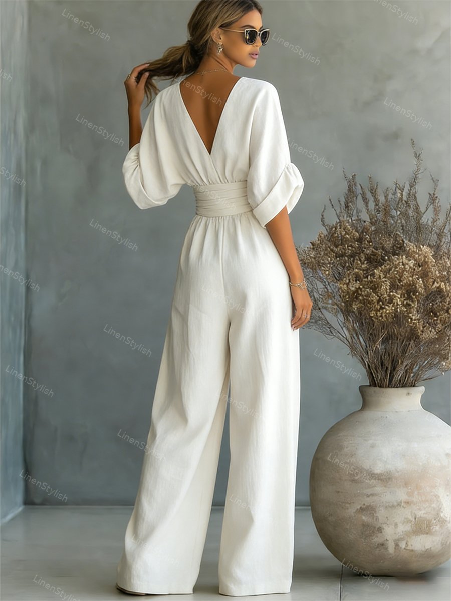 V-Neck Jumpsuit for Women – Elegant Modern Jumpsuit for Any Occasion – Martina 4