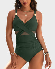 Metallic One-Piece Swimsuit for Women – Elegant Adjustable-Strap Bathing Suit 6