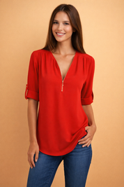 V-Neck Blouse for Women – Elegant Breathable Occasion Blouse – Sarah