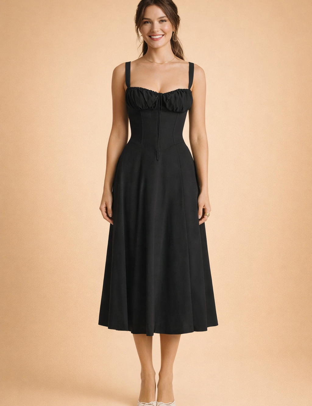 Corset-Style Waisted Dress for Women – Elegant Occasion Dress – Betty