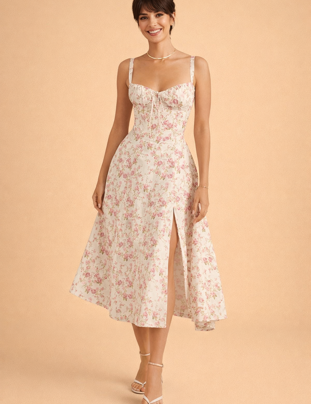 Corset-Style Waisted Dress for Women – Elegant Occasion Dress – Betty
