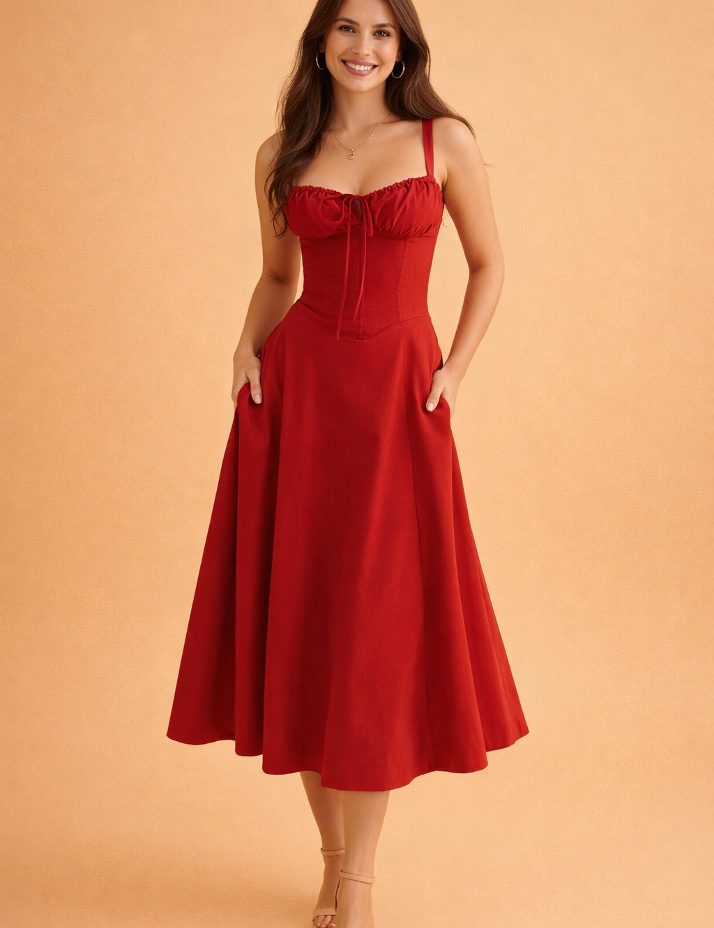Corset-Style Waisted Dress for Women – Elegant Occasion Dress – Betty