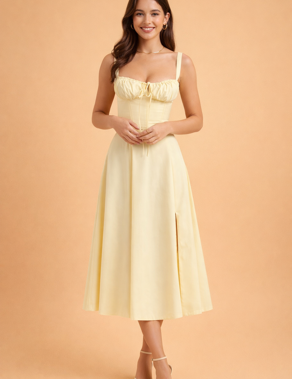 Corset-Style Waisted Dress for Women – Elegant Occasion Dress – Betty