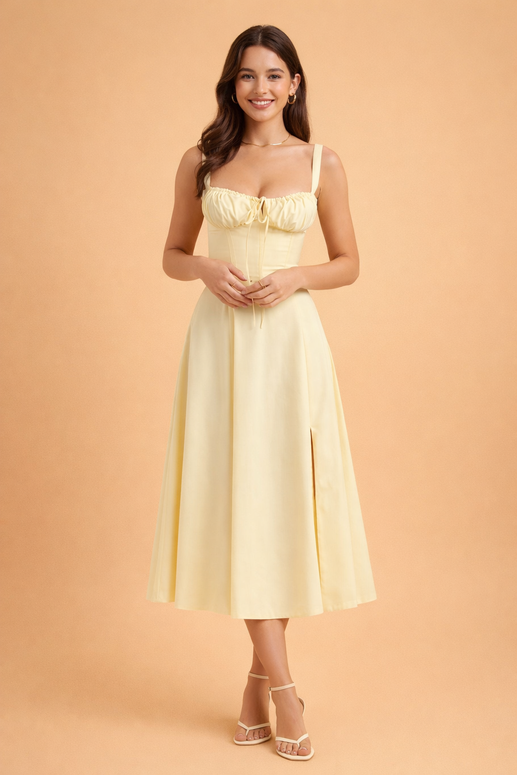Corset-Style Waisted Dress for Women – Elegant Occasion Dress – Betty