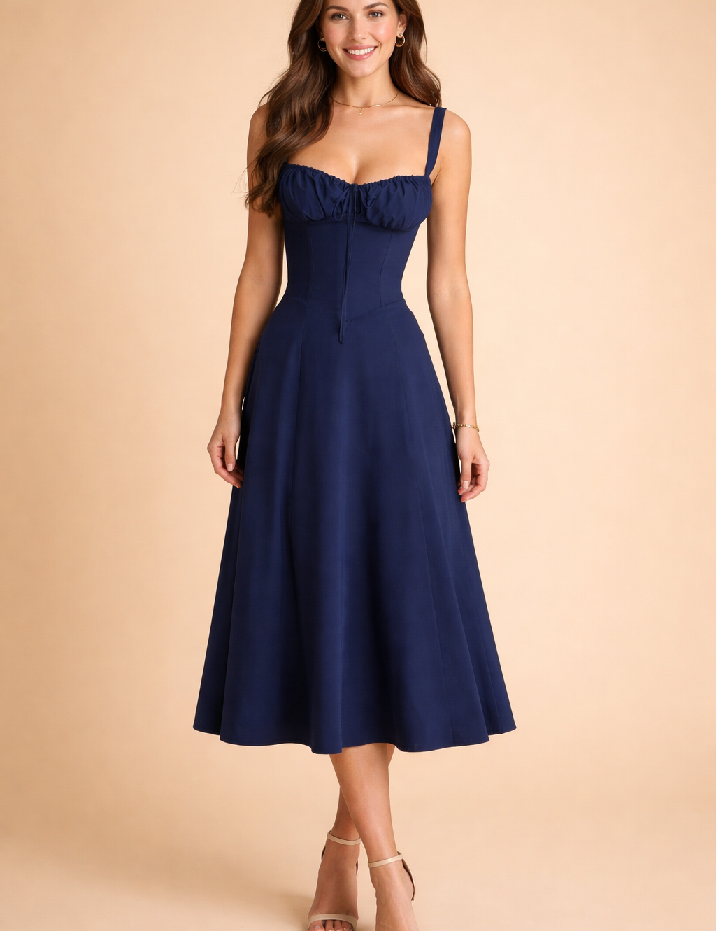 Corset-Style Waisted Dress for Women – Elegant Occasion Dress – Betty