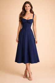 Corset-Style Waisted Dress for Women – Elegant Occasion Dress – Betty
