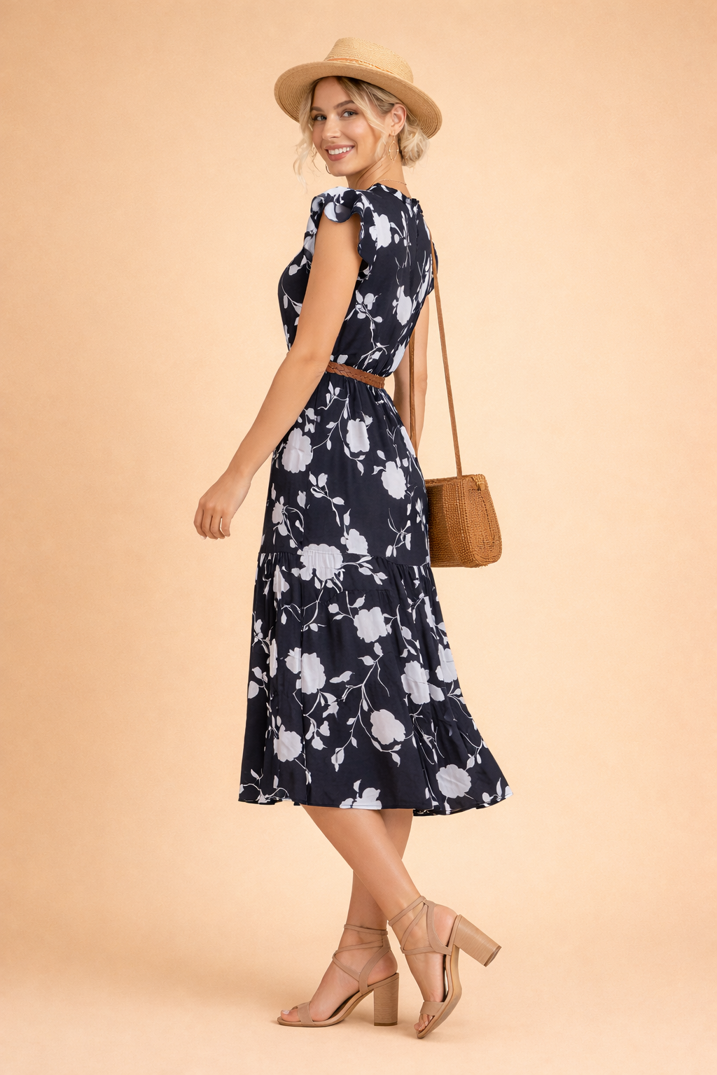 Summer Dress for Women – Elegant Fitted Black Summer Dress – Sue