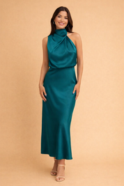 One-Shoulder Midi Dress for Women – Elegant Occasion Dress – Madelyn