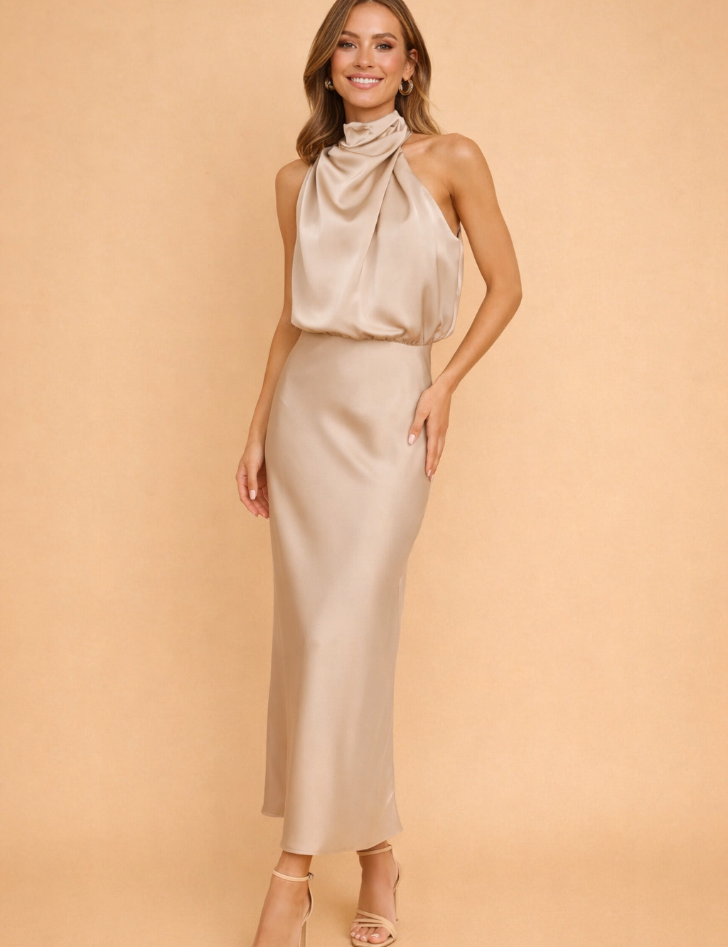 One-Shoulder Midi Dress for Women – Elegant Occasion Dress – Madelyn
