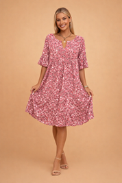 Floral Midi Dress for Women – Relaxed Summer Dress – Daisy