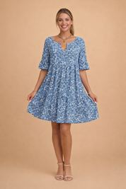 Floral Midi Dress for Women – Relaxed Summer Dress – Daisy