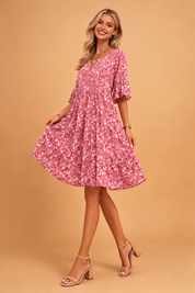 Floral Midi Dress for Women – Relaxed Summer Dress – Daisy
