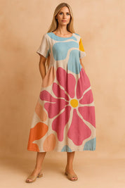 Boho Floral Dress for Women – Fitted Occasion Dress – Lottie