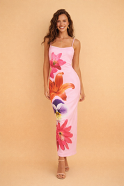 Fitted Floral Dress for Women – Comfortable Occasion Dress – Amber