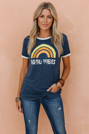 Good Vibes T-Shirt for Women – Slogan Casual Cotton Tee – Stormi