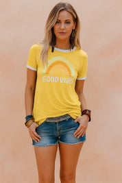 Good Vibes T-Shirt for Women – Slogan Casual Cotton Tee – Stormi