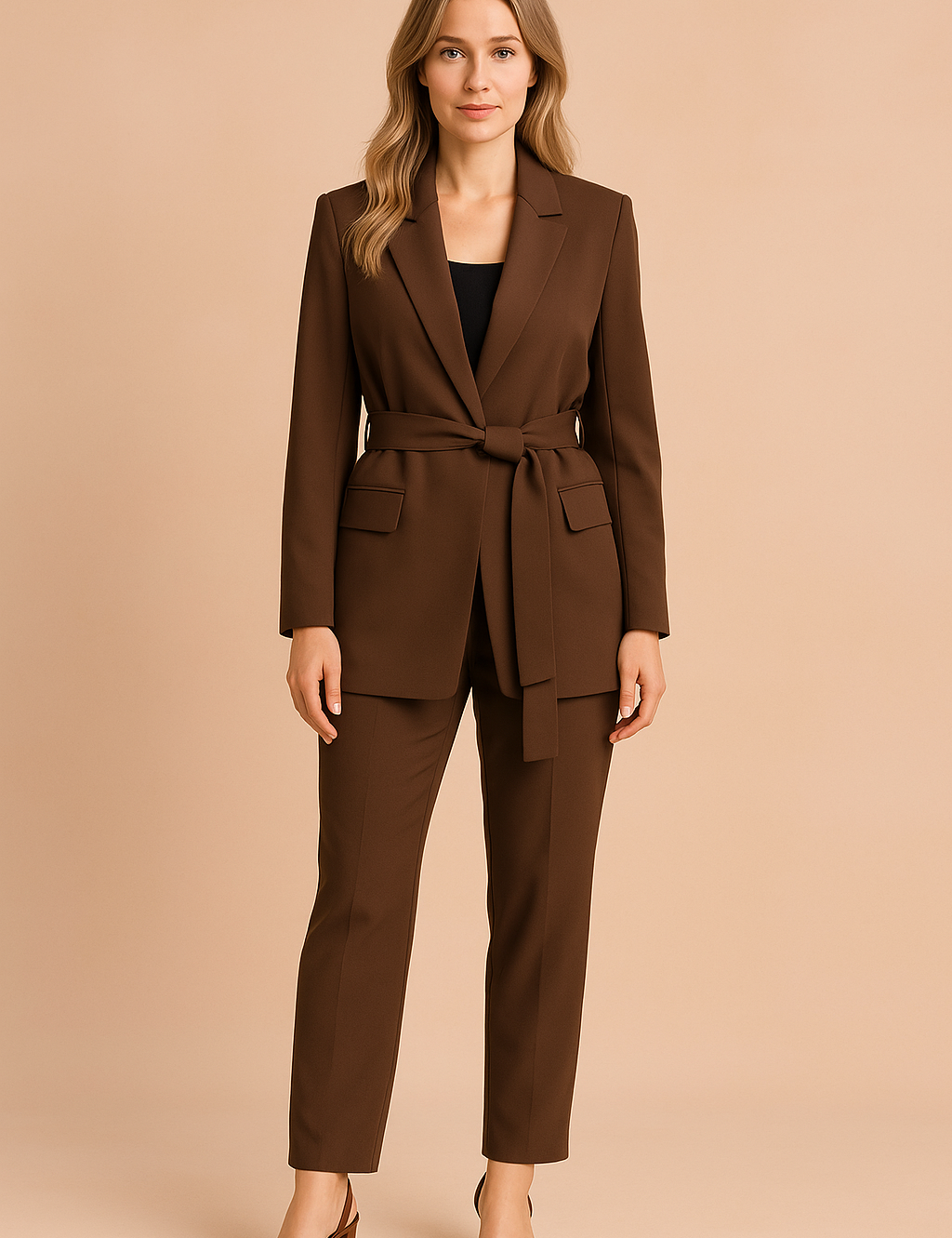 Belted Blazer for Women – Elegant Modern Tie-Waist Blazer – Kiera 2