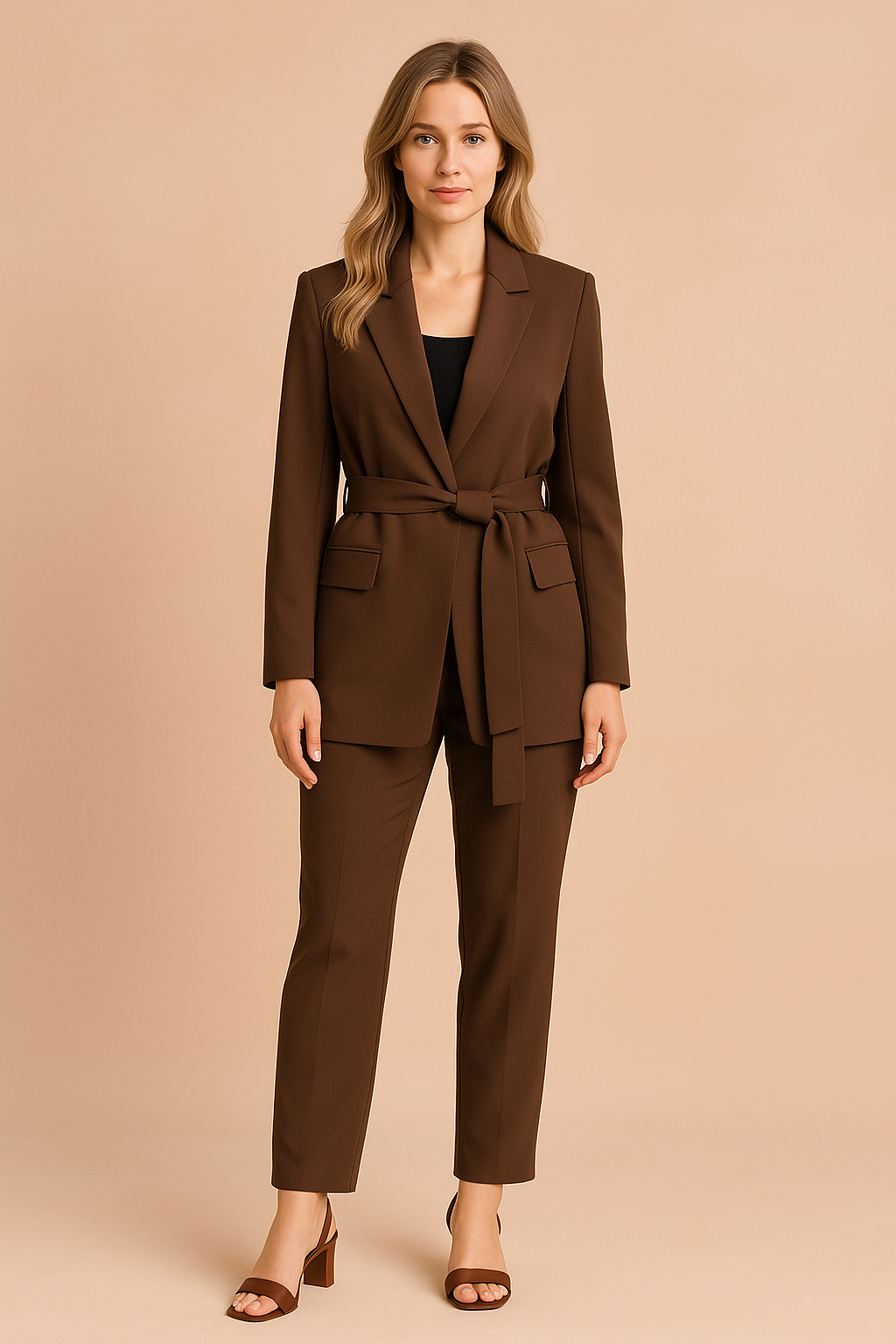 Belted Blazer for Women – Elegant Modern Tie-Waist Blazer – Kiera 2
