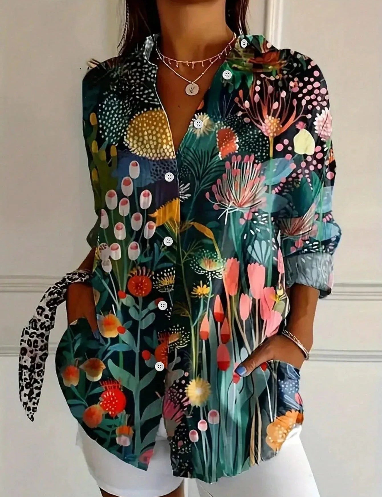 Colourful Printed Blouse for Women – Relaxed-Fit Top for Any Occasion 2