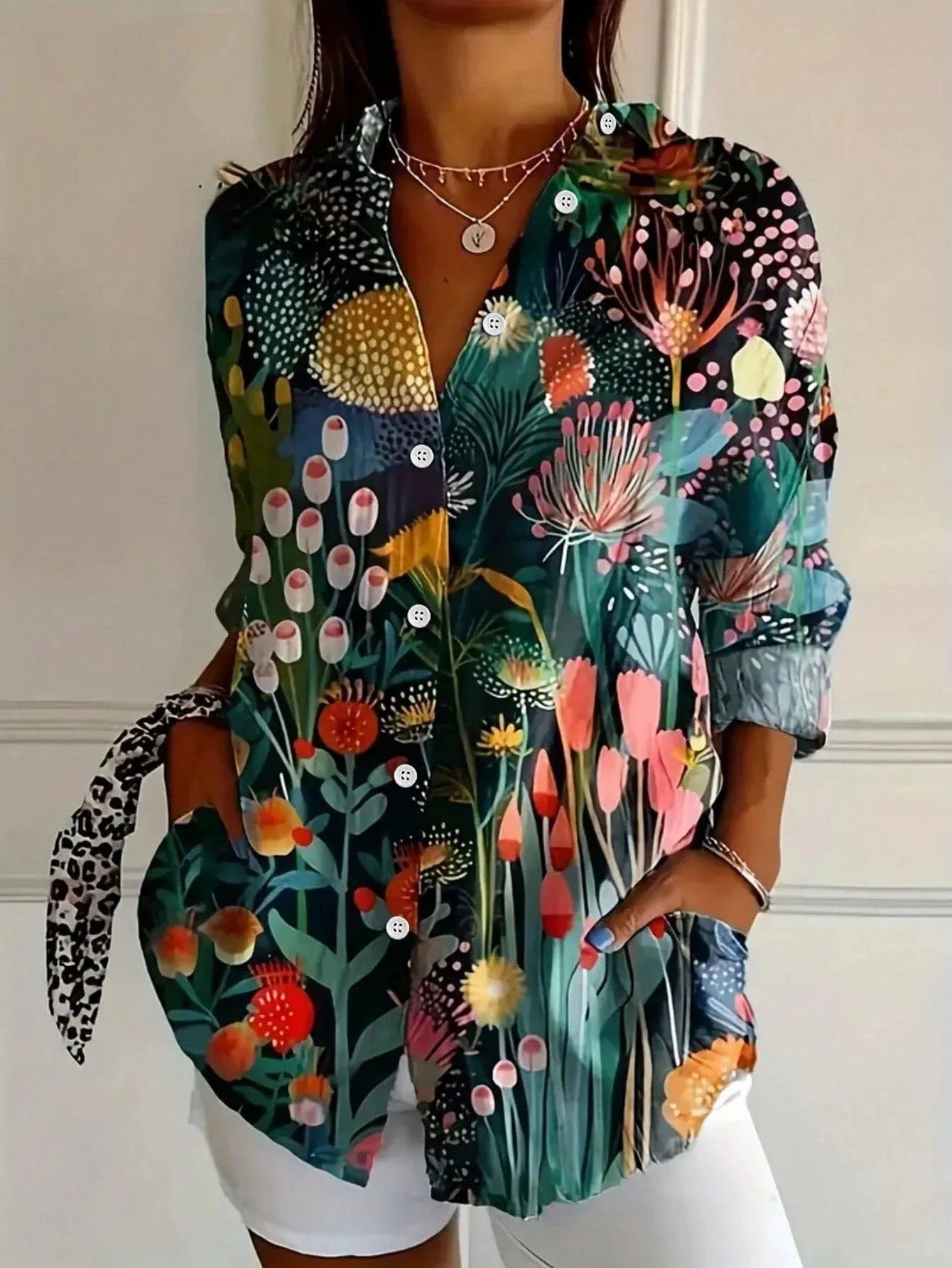 Colourful Printed Blouse for Women – Relaxed-Fit Top for Any Occasion 2